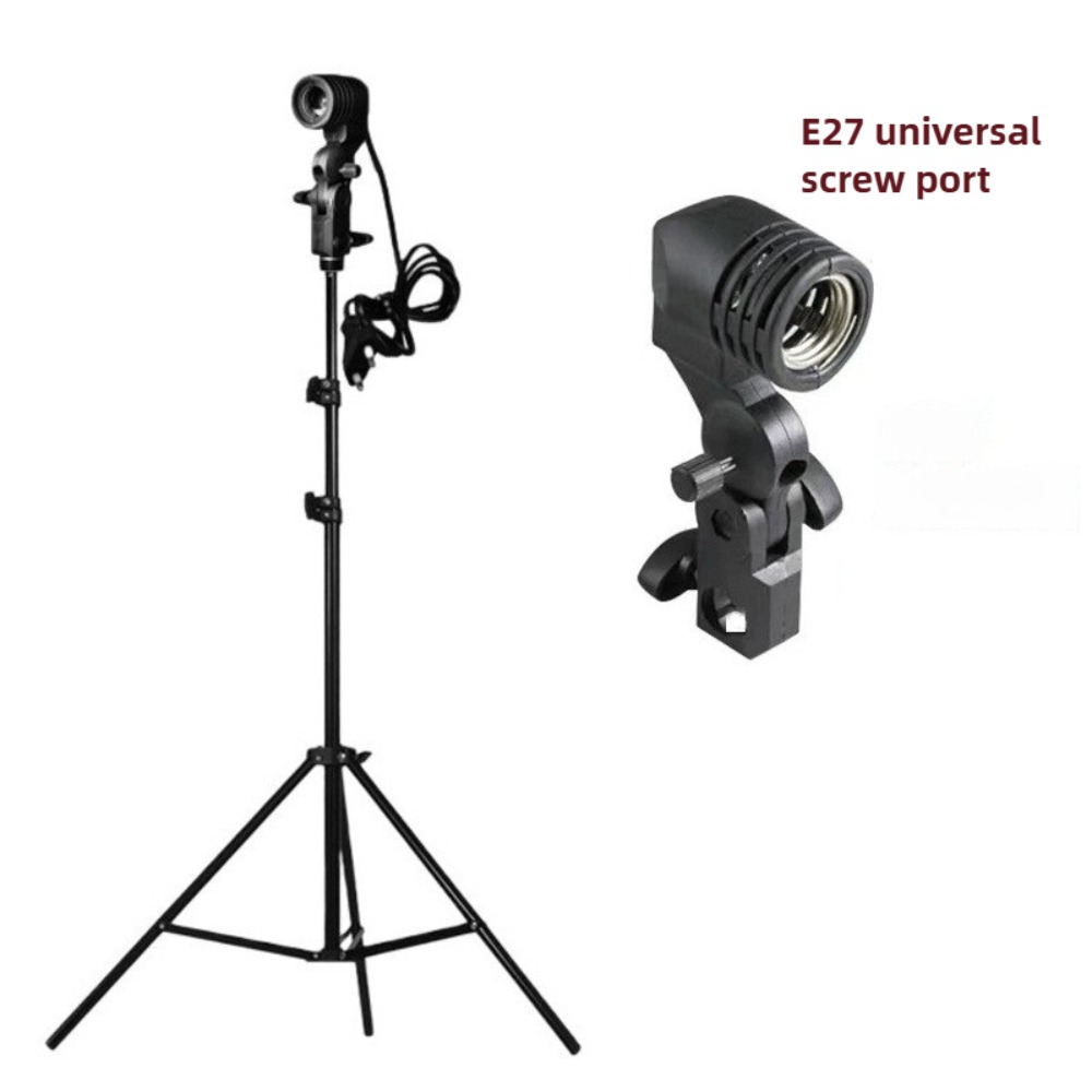 Photography Lighting For Studio - 電球スタンド 2M、E27 ACソケット付き傘型ランプホルダー、植物ライトスタンド、写真撮影用照明マウント（写真・ビデオスタジオ用）