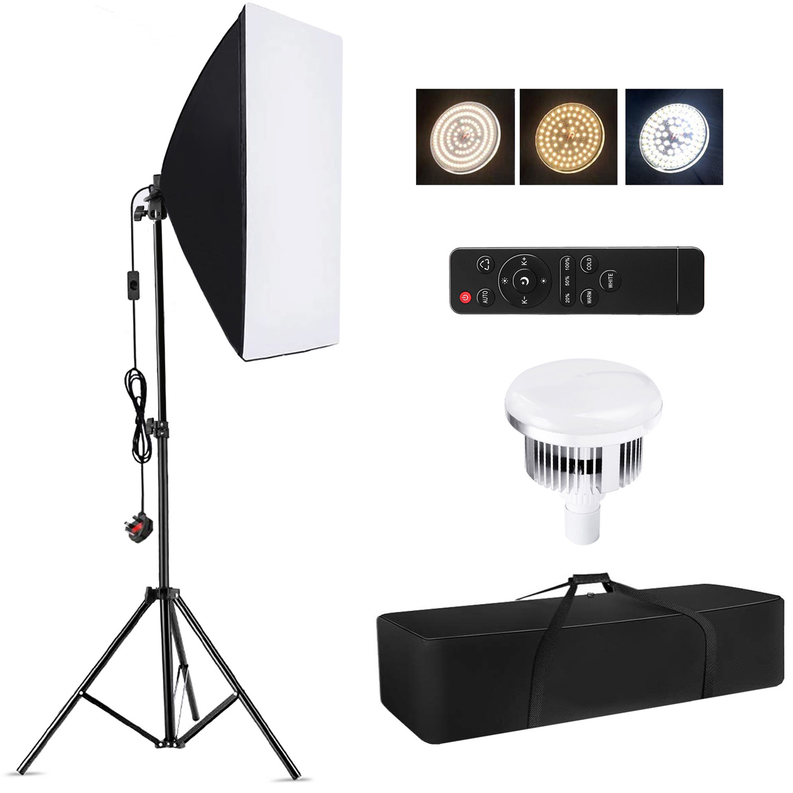 Photography Lighting Setup - Camnoon Studio 写真撮影ライトキット ソフトボックス照明セット 85W 3000K-6000K