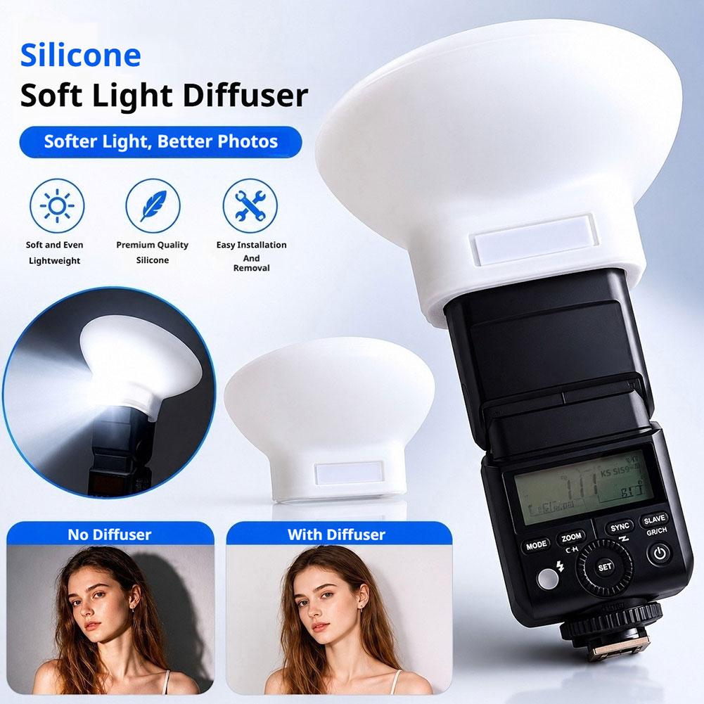Photography Lighting Diffuser - Godox IT32 TT350 V350 V480写真撮影用ポータブルソフトシリコンフラッシュディフューザーカバーソフトライトボックス、硬い影を解消