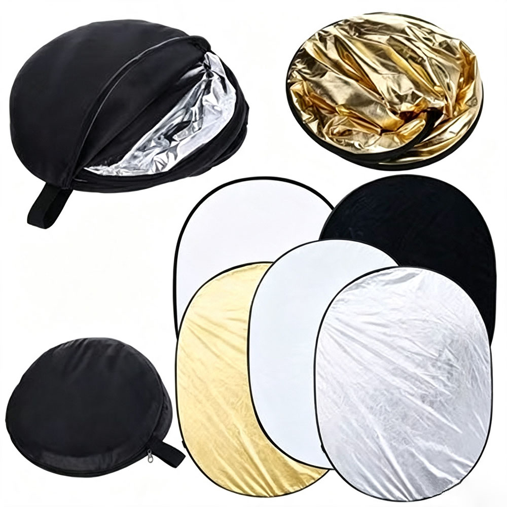 Photography Lighting Diffuser - ポータブル 5 in 1 折りたたみ式写真撮影用リフレクター ライトディフューザー