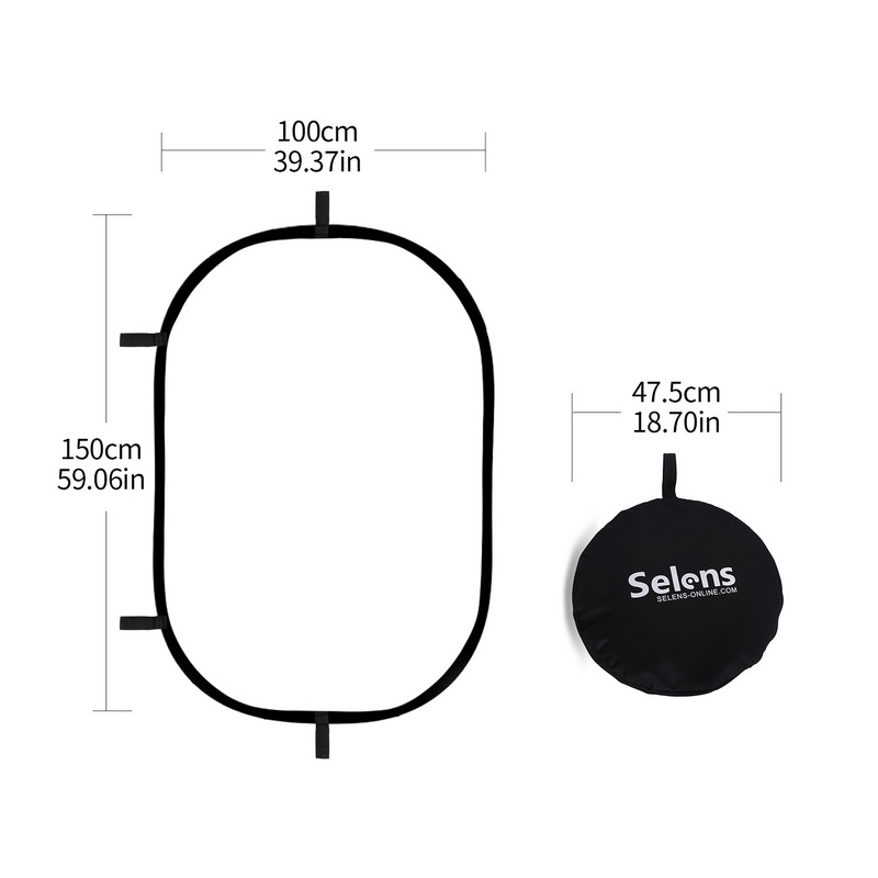 Photography Lighting Diffuser - 楕円形の折りたたみ式ソフトフォトライト,100x150cm,写真スタジオ用ソフトパネル,ポータブル
