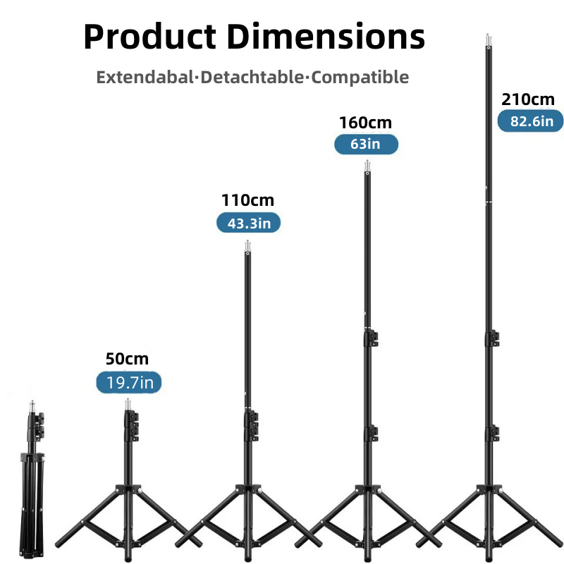 Photography Lighting Setup - RP01-B ヘビーデューティーメタル合金ライトスタンド 160cm 三脚 写真スタジオ ソフトボックス