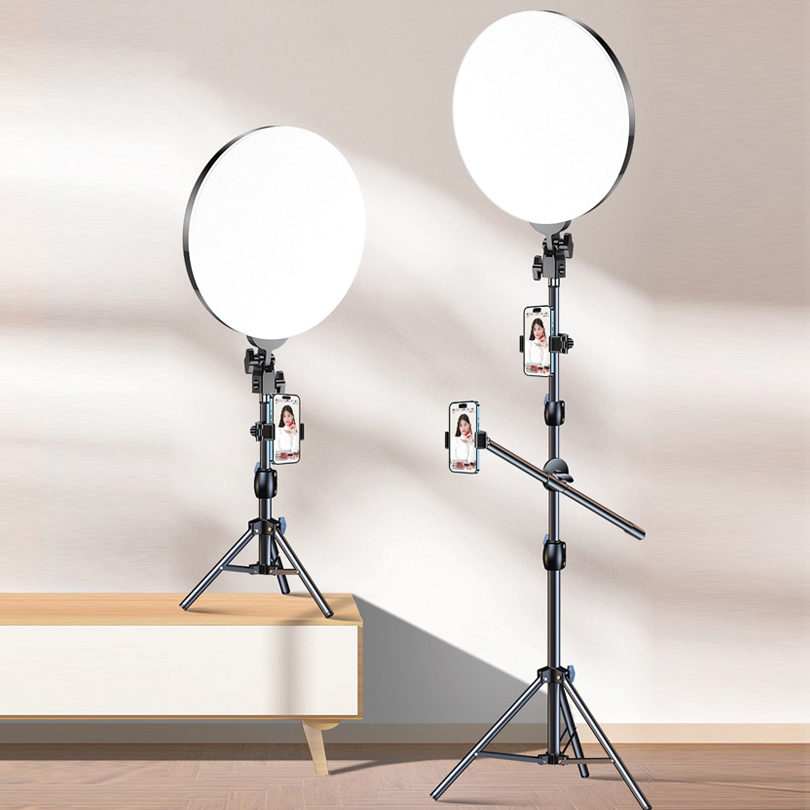 Photography Lighting For Studio - 10インチLED撮影用フィルライト三脚スタンドカメラ写真スタジオサークルセルフィーリングライトフォンランプビデオライト（携帯電話用）