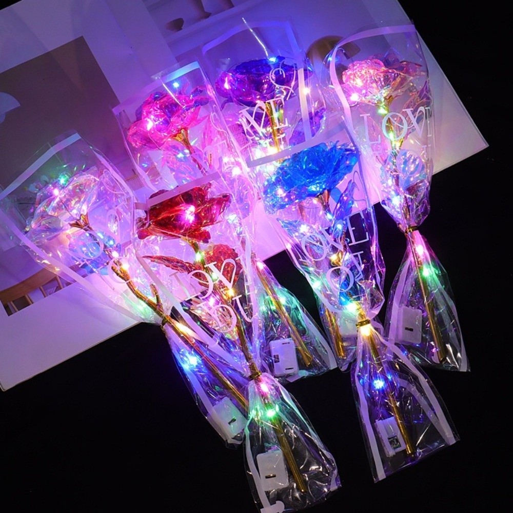 光る金箔のバラの花LEDライト写真撮影用小道具模擬バラの花束 - Photography Lighting Simulation のレビューと価格