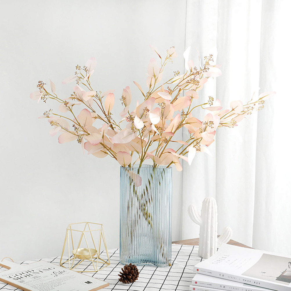 1個入り人工ユーカリの葉 ライトピンク リアルなシルクフラワ - Photography Lighting Home のレビューと価格