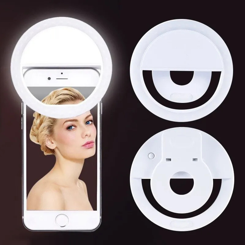 USB充電式LEDリングライト,電話クリップ,写真,ビデオ, - Photography Lighting Studio のレビューと価格