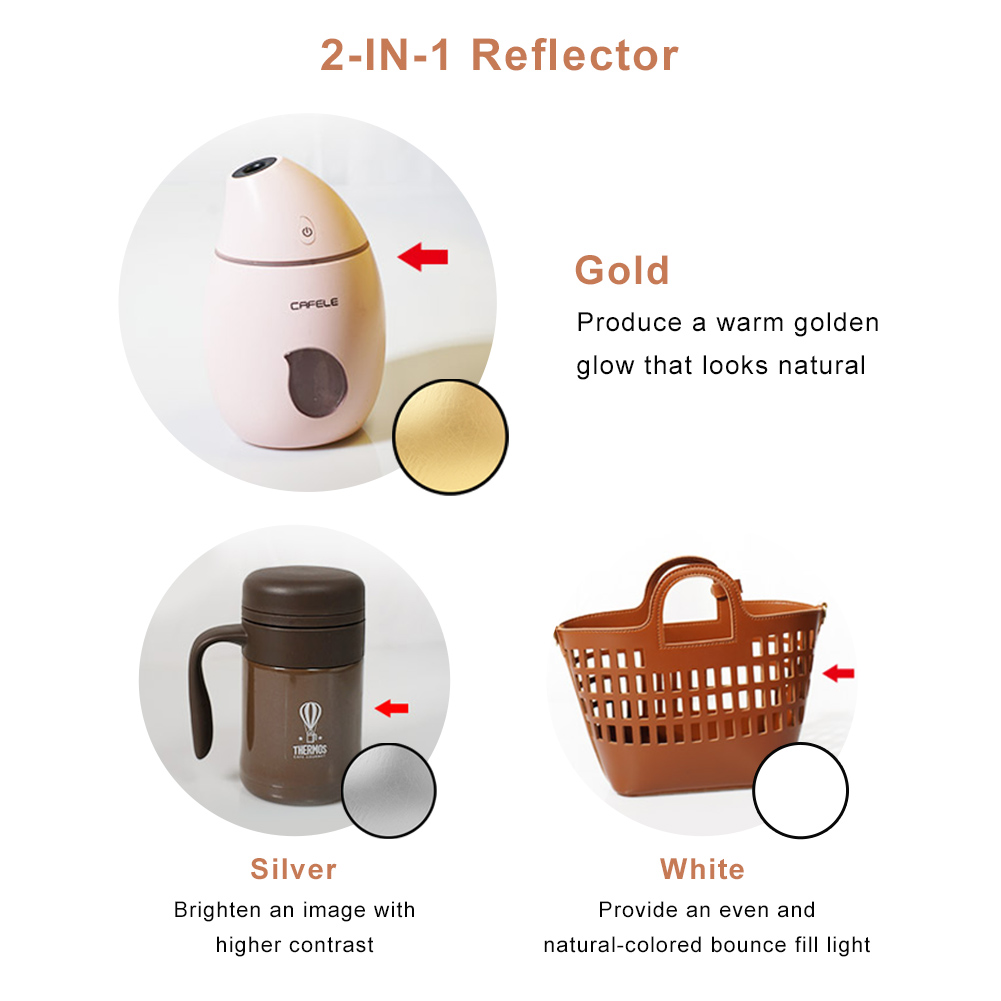 2in1 ラウンドポータブルリフレクター 30cm 60cm - Photography Lighting Diffuser のレビューと価格