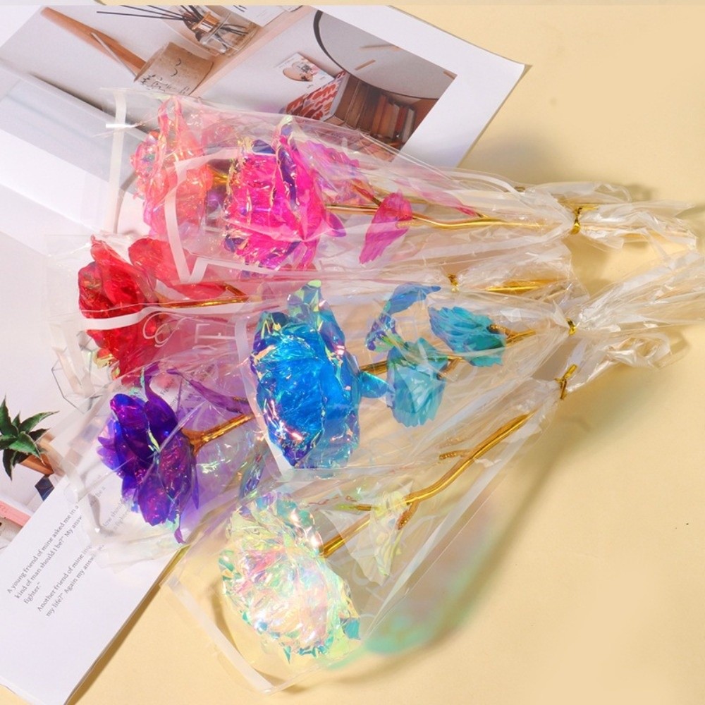 輝く金箔のバラの花 カラフルな写真撮影用小道具 模造バラの花 - Photography Lighting Simulation のレビューと価格