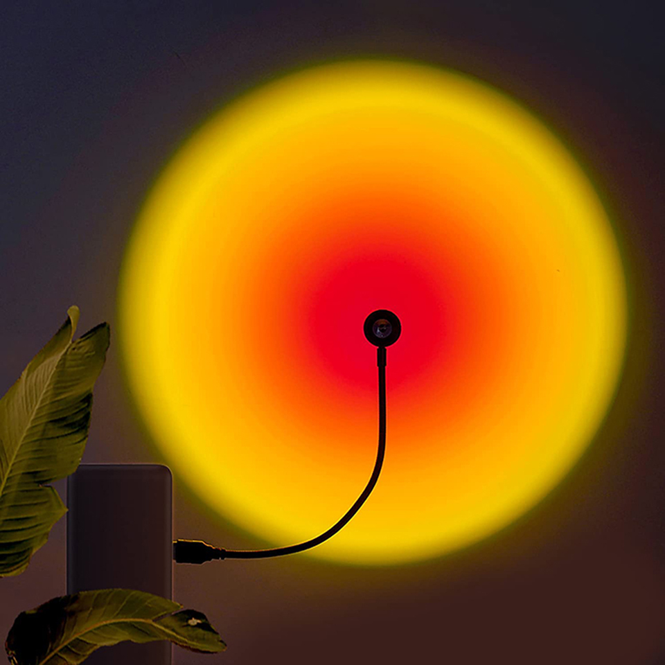 1x USB サンセットランプ LED レインボーネオンナイ - Photography Lighting Home のレビューと価格