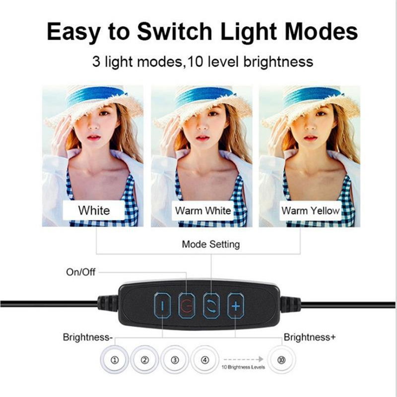 調光可能なLEDリングライト、電話用USB自撮りランプ、ライ - Photography Lighting For Studio のレビューと価格