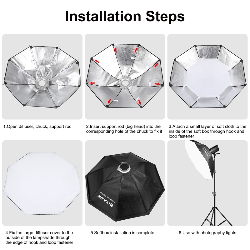 Pulz-octagonソフトボックス、写真用折りたたみ式ラ - Photography Lighting Diffuser のレビューと価格