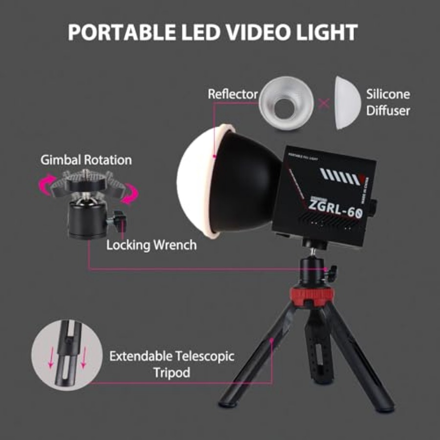 60W COB LED ビデオライト ハンドヘルド ポータブ - Photography Lighting For Studio のレビューと価格