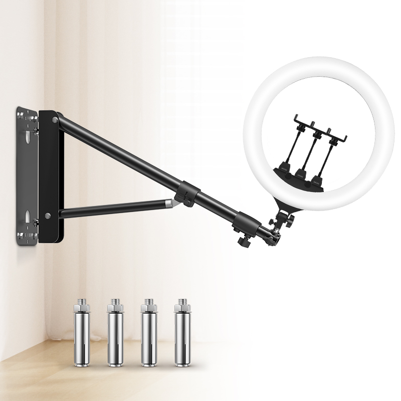 壁取り付け三角ブームアームリングライト、写真撮影用調光可能ラ - Photography Lighting Triangle のレビューと価格