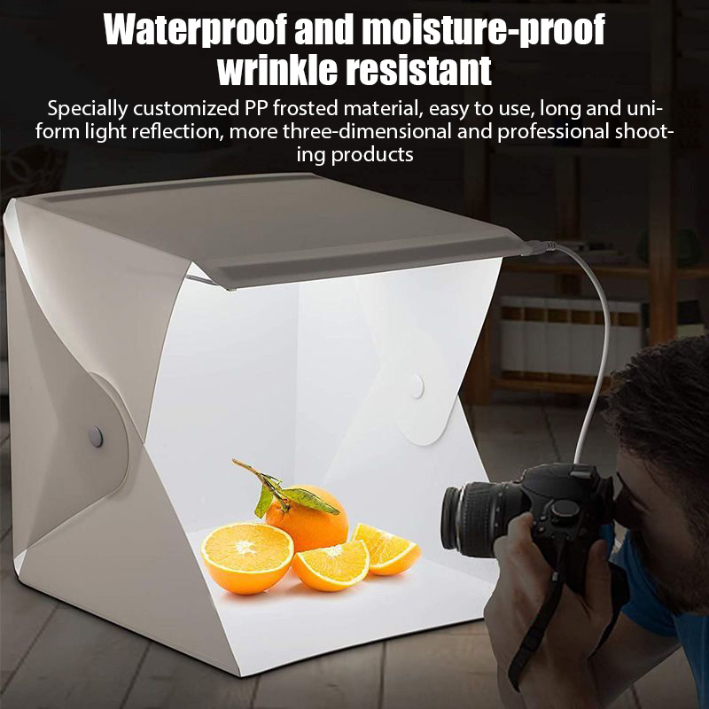 20cmポータブルフォトボックス写真撮影用折りたたみ式LED - Photography Lighting Setup のレビューと価格