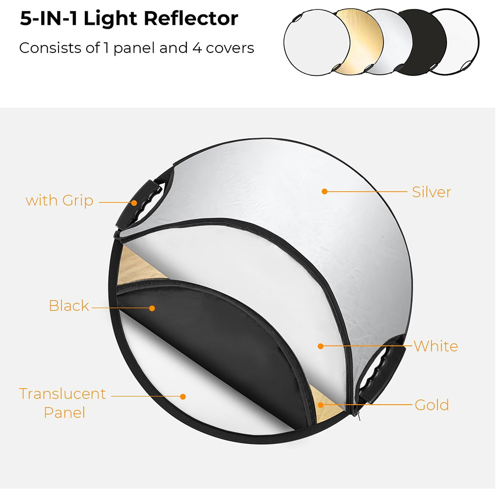 MYOBO折りたたみ式ライトリフレクター、キャリングケース付 - Photography Lighting For Studio のレビューと価格