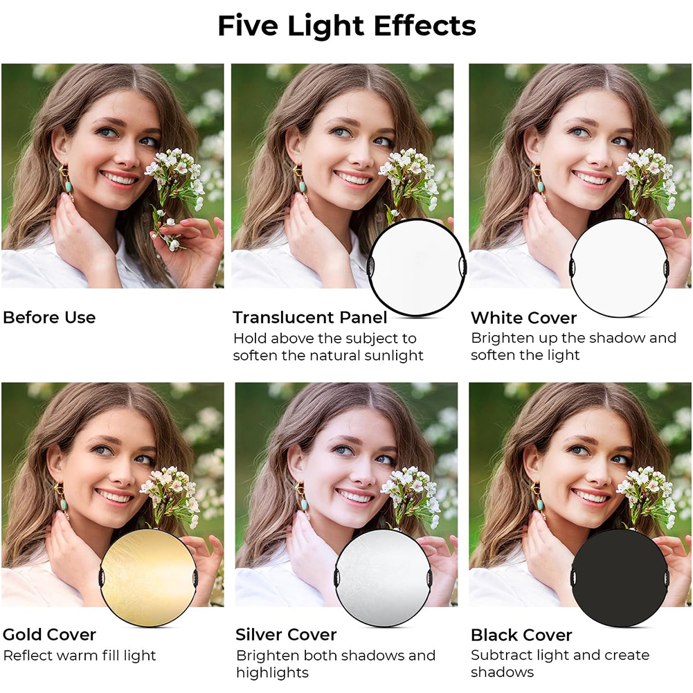 MYOBO折りたたみ式ライトリフレクター、キャリングケース付 - Photography Lighting For Studio のレビューと価格
