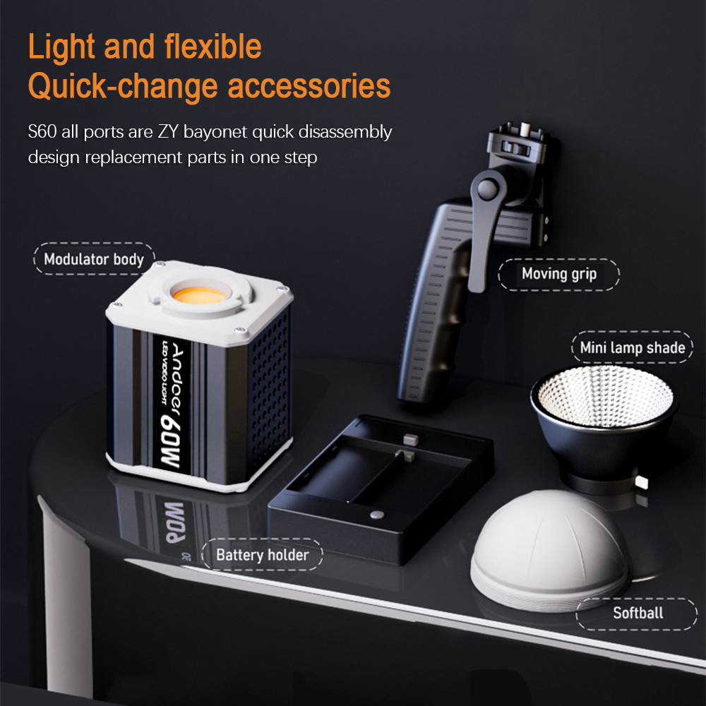 Andoer 三色 LED 60W COB 撮影ライト ビデ - Photography Lighting Home のレビューと価格