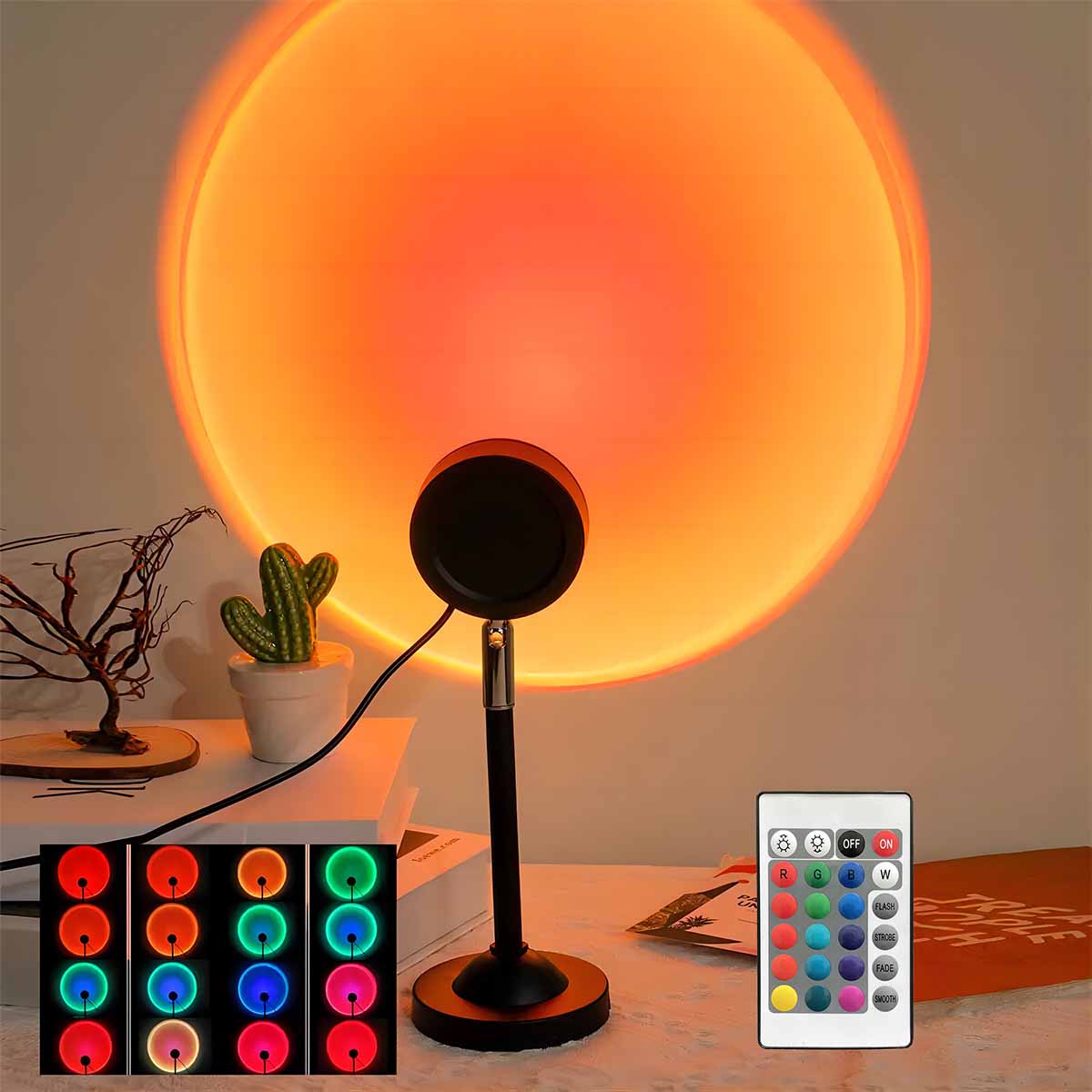 サンセットプロジェクションライトリモコン付き16色アンビエン - Photography Lighting Setup のレビューと価格