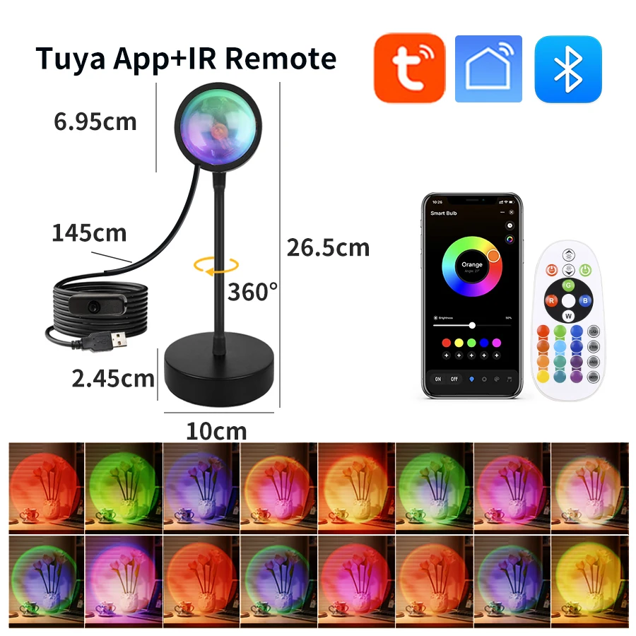 スマートサンセットランプ Tuya USB サンセットプロジ - Photography Lighting Setup のレビューと価格
