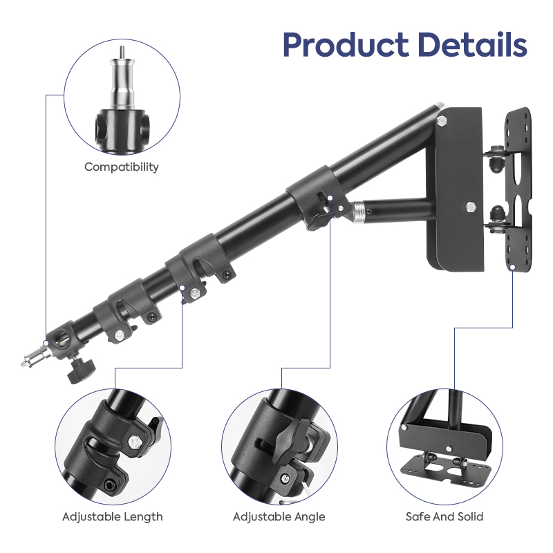 54-110cm 三角形壁掛けブームアーム、180 °    - Photography Lighting Triangle のレビューと価格