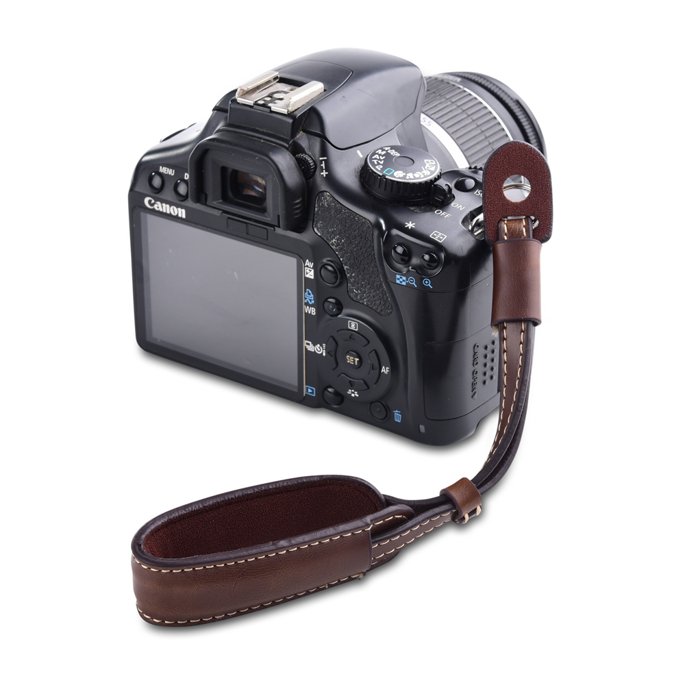 カメラ革ハンドグリップ金属リングリストストラップキヤノン E - Nikon Camera D3500 のレビューと価格