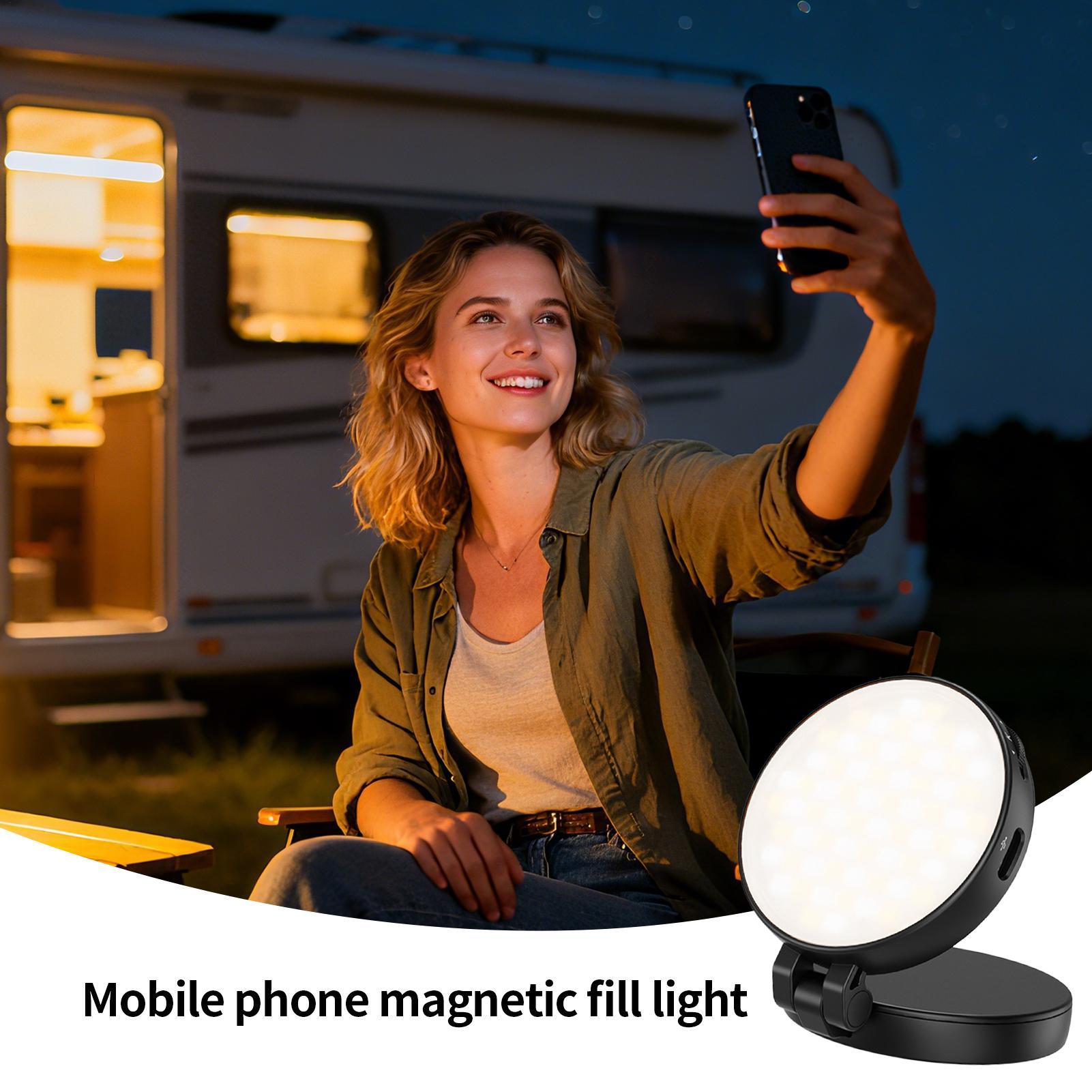 電話ライト磁気ビデオ録画ランプポータブル自撮りライト写真撮影 - Photography Lighting Home のレビューと価格