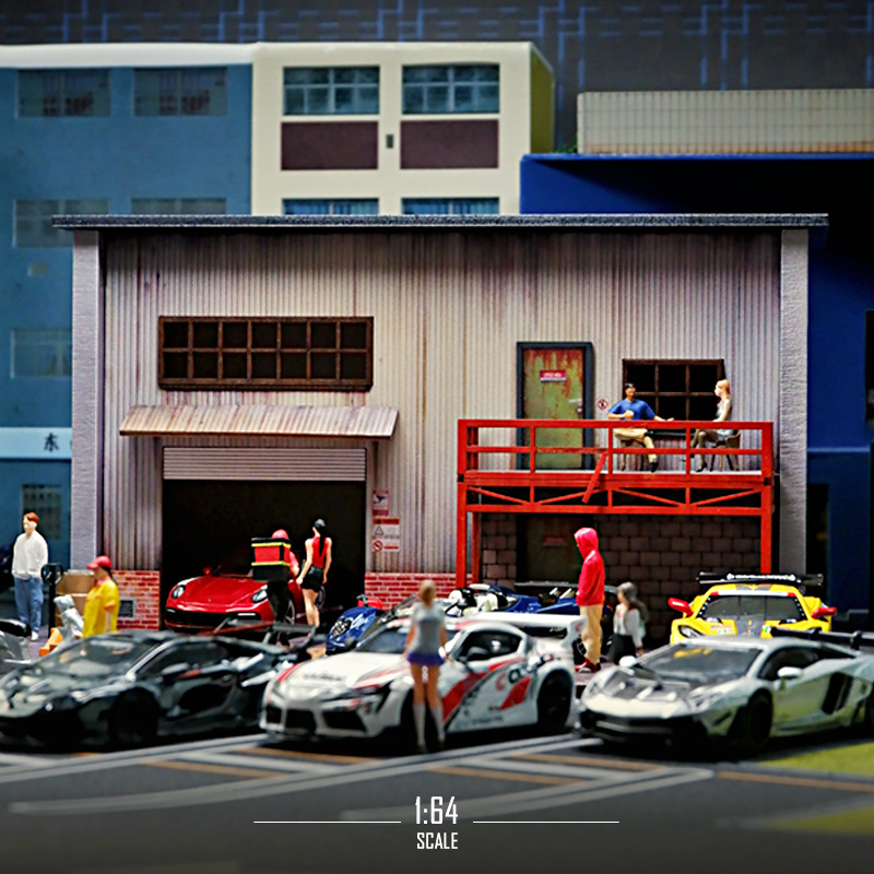 1:64 シミュレーション駐車場ガレージモデルシーン木製ミニ - Photography Lighting Simulation のレビューと価格