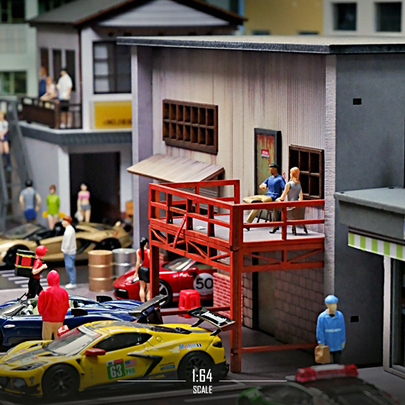 1:64 シミュレーション駐車場ガレージモデルシーン木製ミニ - Photography Lighting Simulation のレビューと価格
